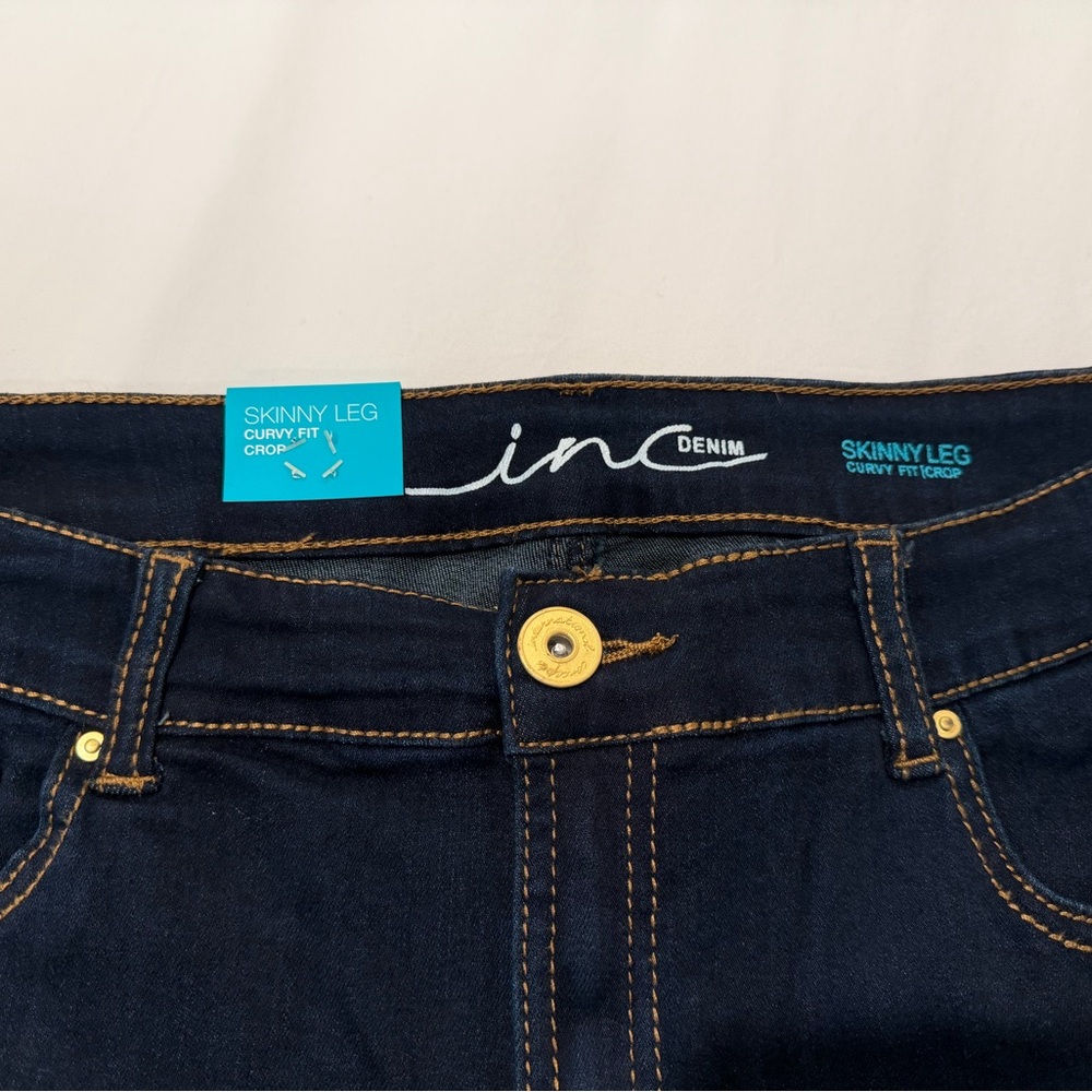INC International Concepts Dark Blue Women's Curvy Fit Crop Denim size 14 - Picture 6 of 6